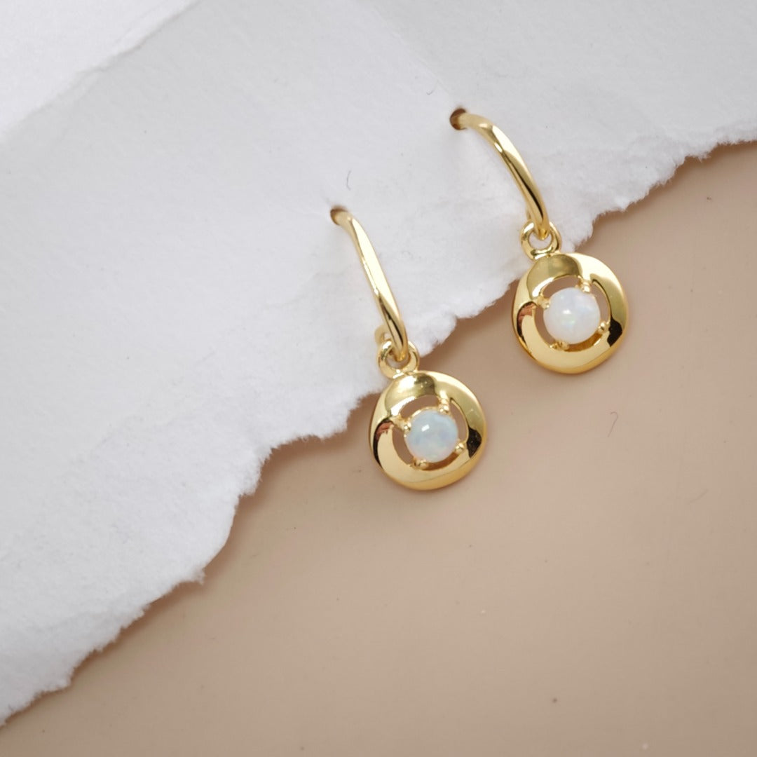 Opal Sterling Silver Earrings Variations Gold Plate