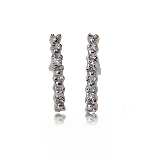 9ct Gold Earrings Diamond Illusion Set Stud Womens