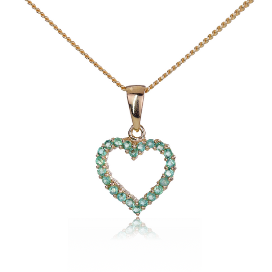 9ct Gold Pendant Green Emerald May Birthstone