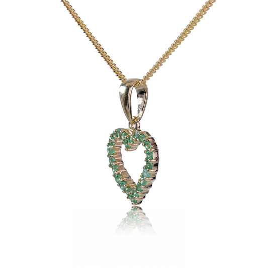9ct Gold Pendant Green Emerald May Birthstone