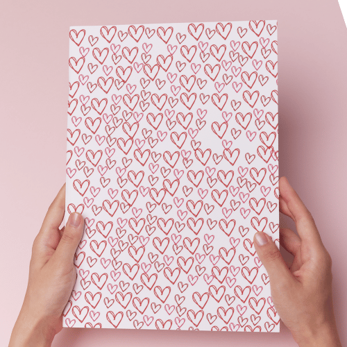 Hearts outlines gift wrap