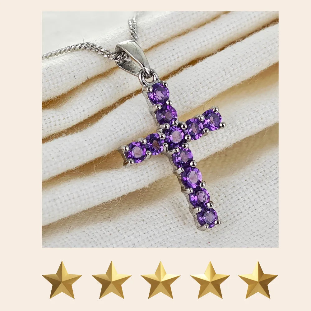 Amethyst jewellery – necklaces, rings, earrings – designed in the UK