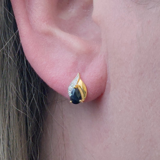 Sapphire Earrings in Sterling Silver – Handcrafted Natural Gemstone