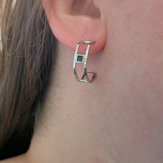 Sapphire Hoop Effect Earrings