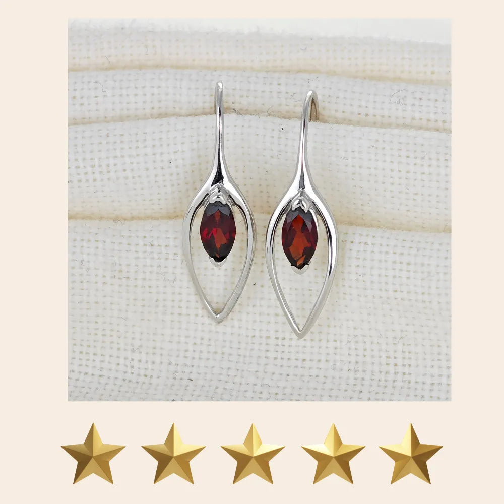 Garnet jewellery – necklaces, rings, earrings – designed in the UK