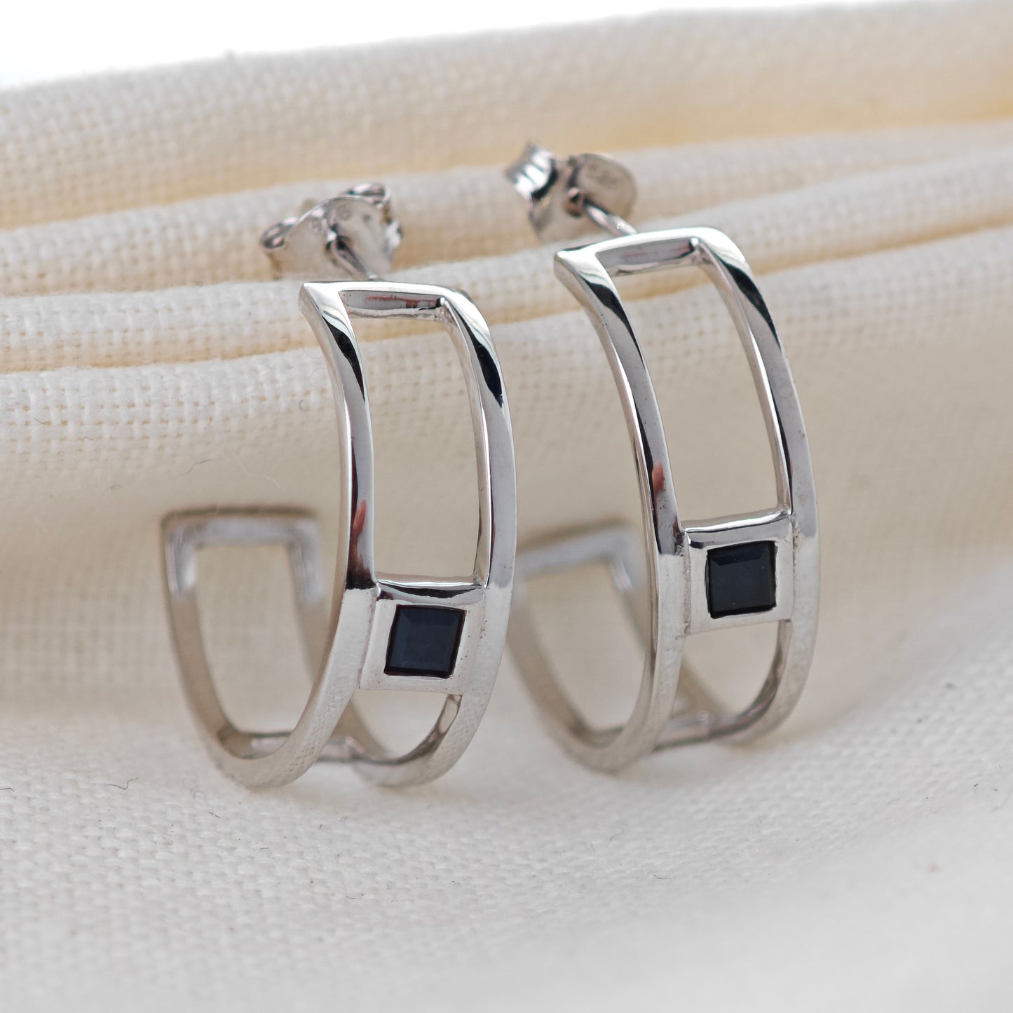 Sapphire Hoop Effect Earrings