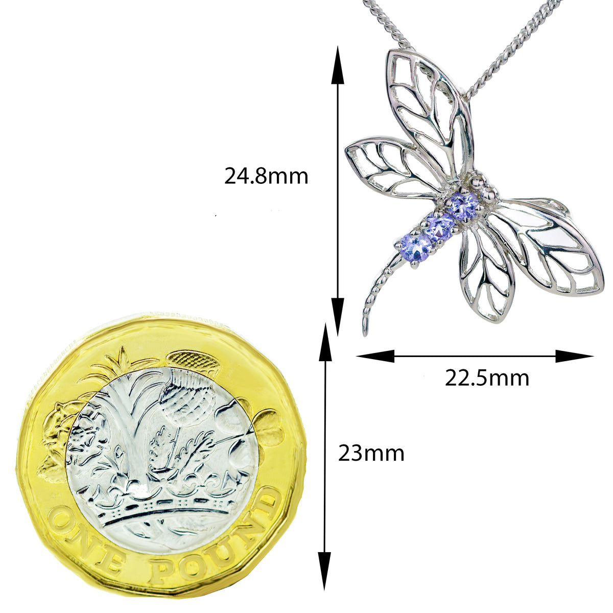 Tanzanite Necklace in Sterling Silver – Presented in Gift-Ready Packaging
