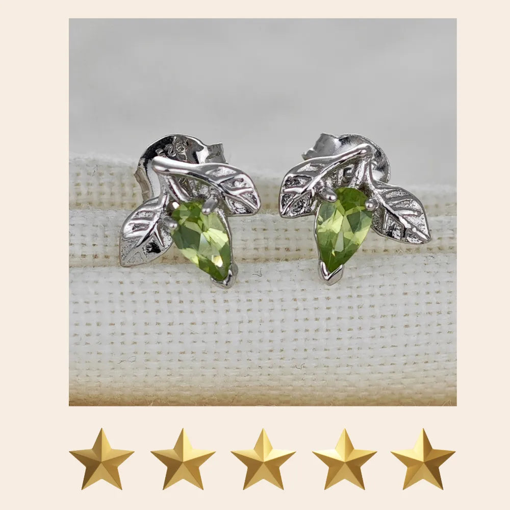 Peridot jewellery – necklaces, rings, earrings – designed in the UK