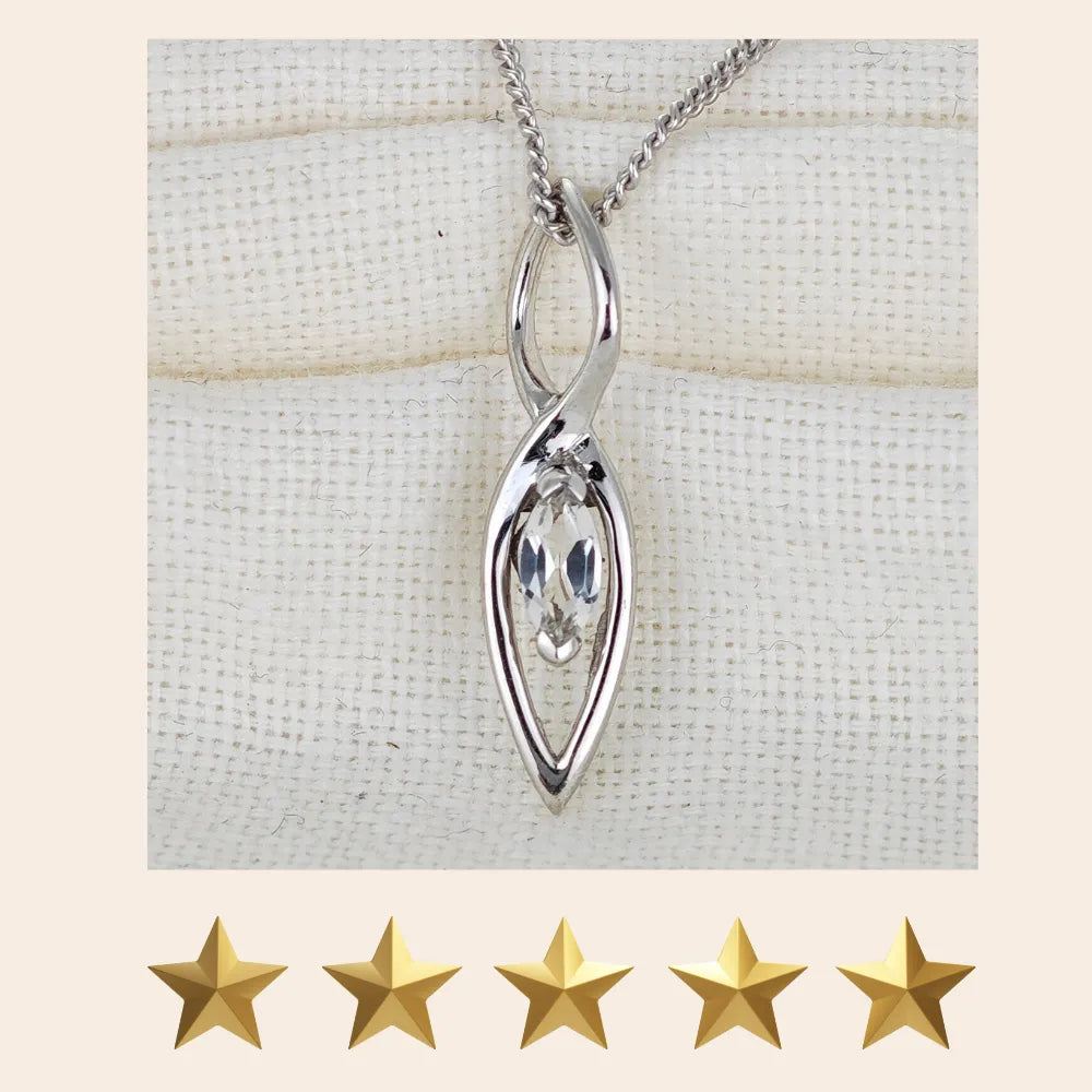 White Topaz jewellery – necklaces, rings, earrings – designed in the UK