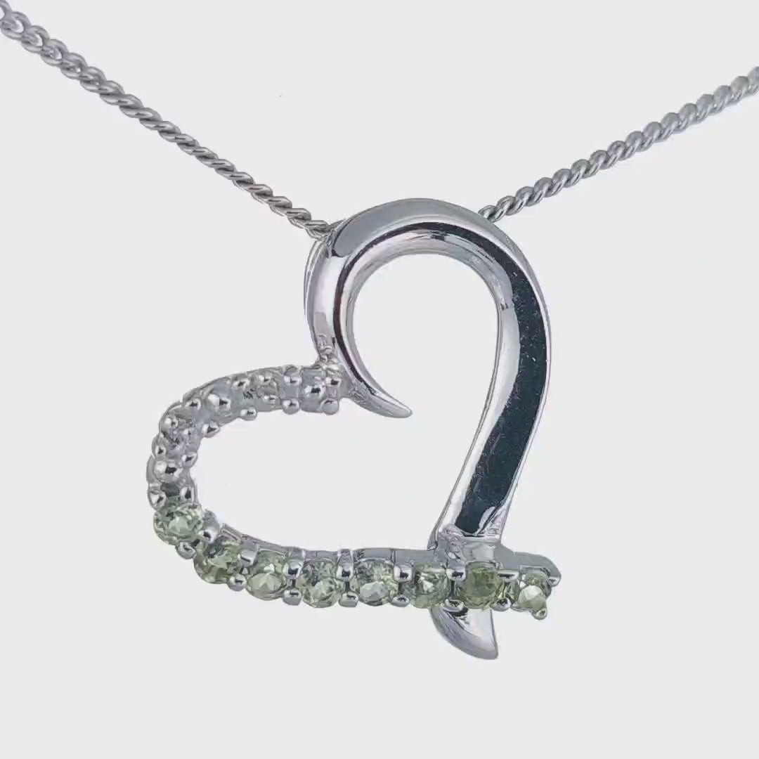 Peridot Heart Pendant Sterling Silver Video