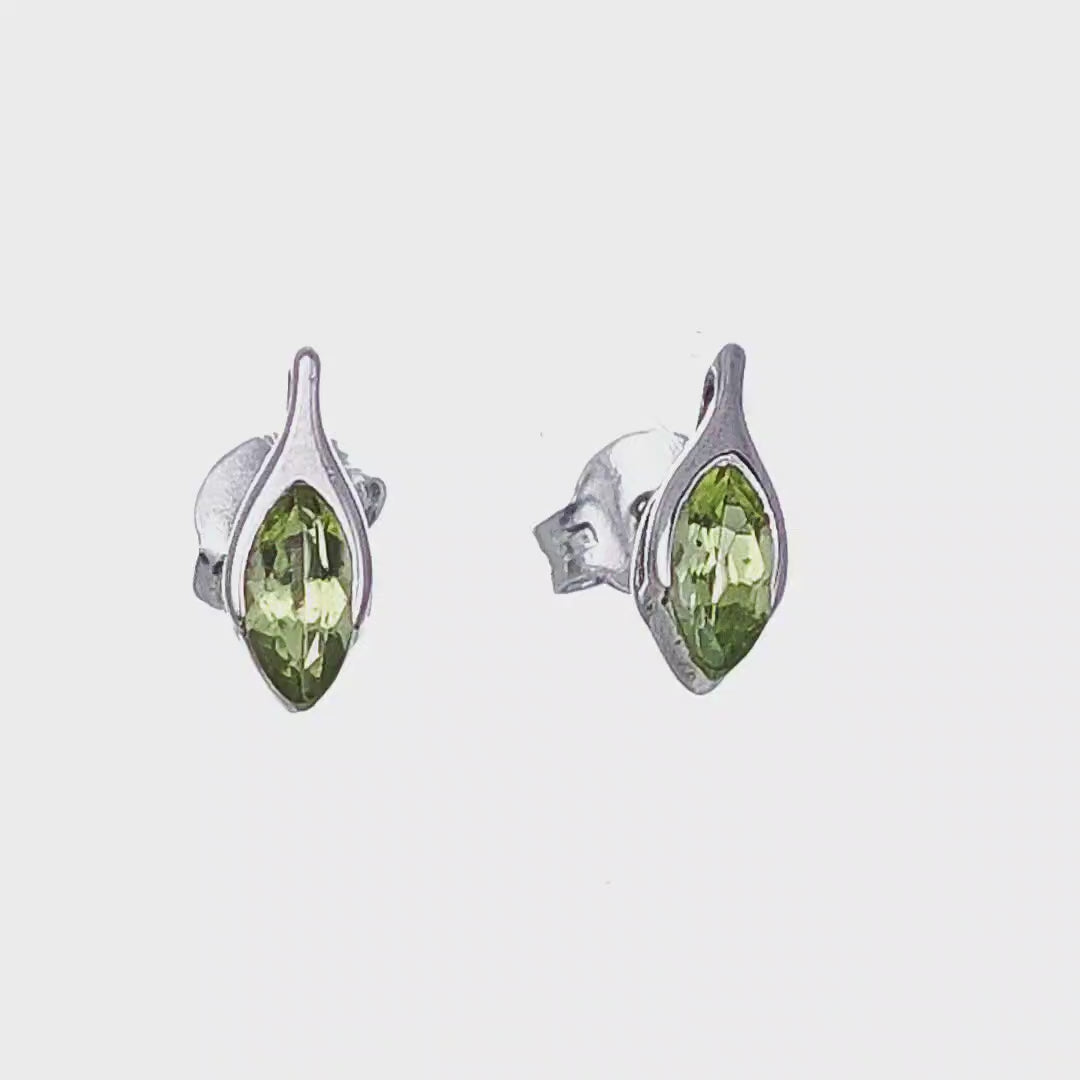  Natural Green Peridot minamilist Stud Earrings video