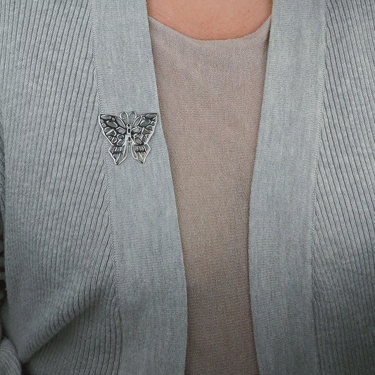 Sapphire Butterfly Brooch