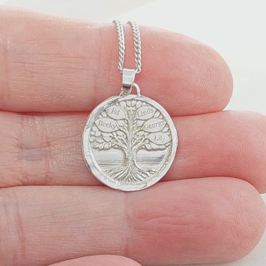 Sterling Silver Family Tree Necklace