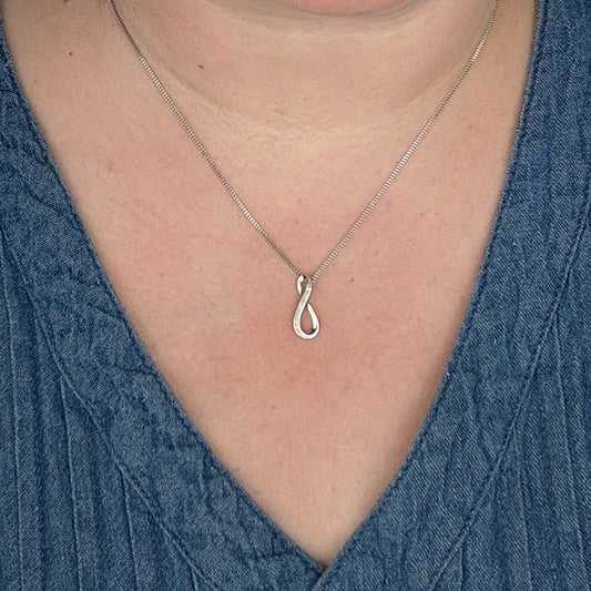 Silver Diamond Necklace Eternal Loop