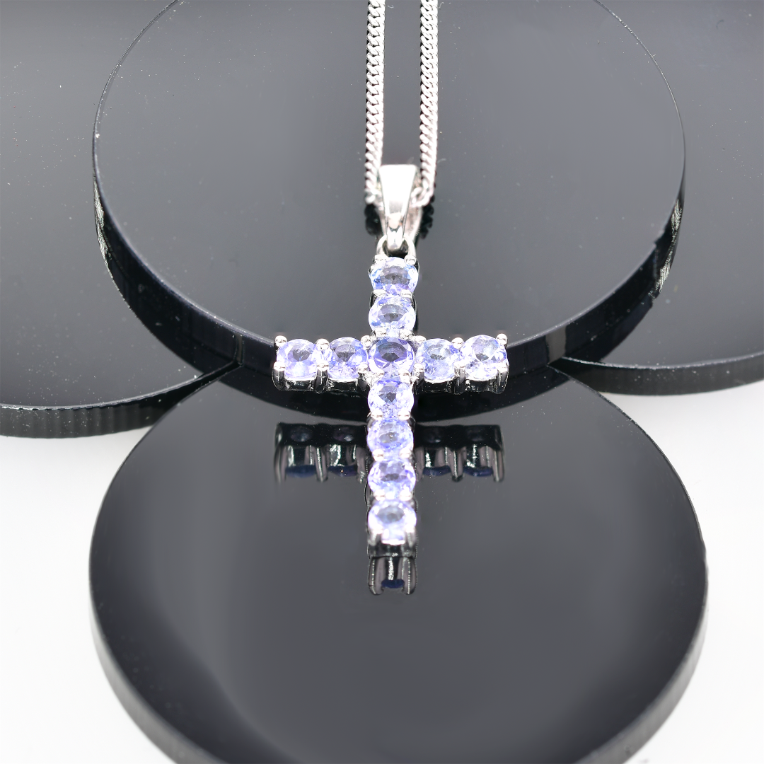 Tanzanite Necklace in Sterling Silver – Handcrafted Natural Gemstone
