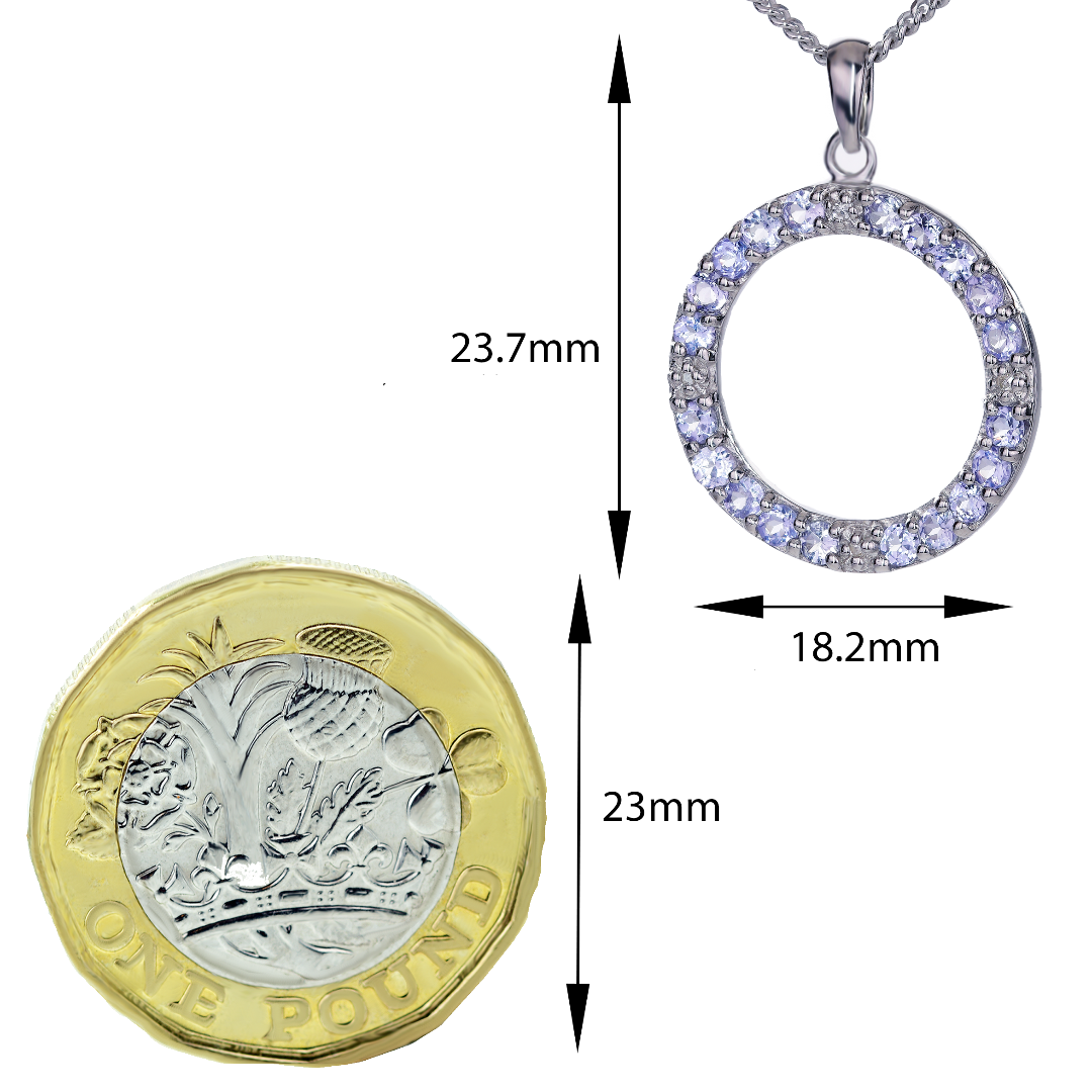 Tanzanite Necklace in Sterling Silver – Handcrafted Natural Gemstone
