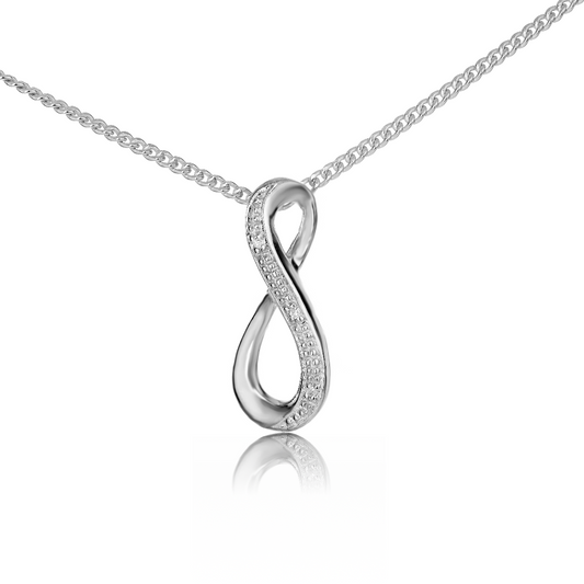 Silver Diamond Necklace Eternal Loop