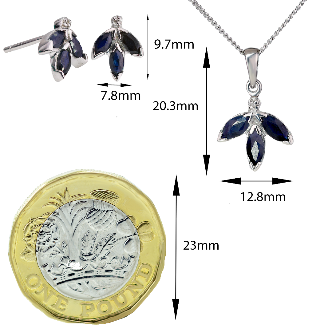 Sapphire Necklace in Sterling Silver – Presented in Gift-Ready Packaging
