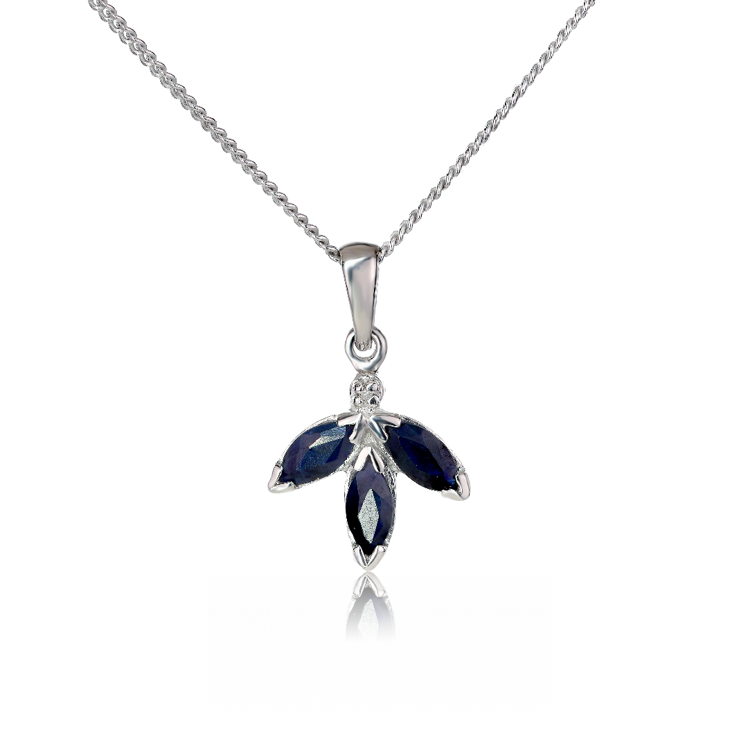 Sapphire Necklace in Sterling Silver – Handcrafted Natural Gemstone