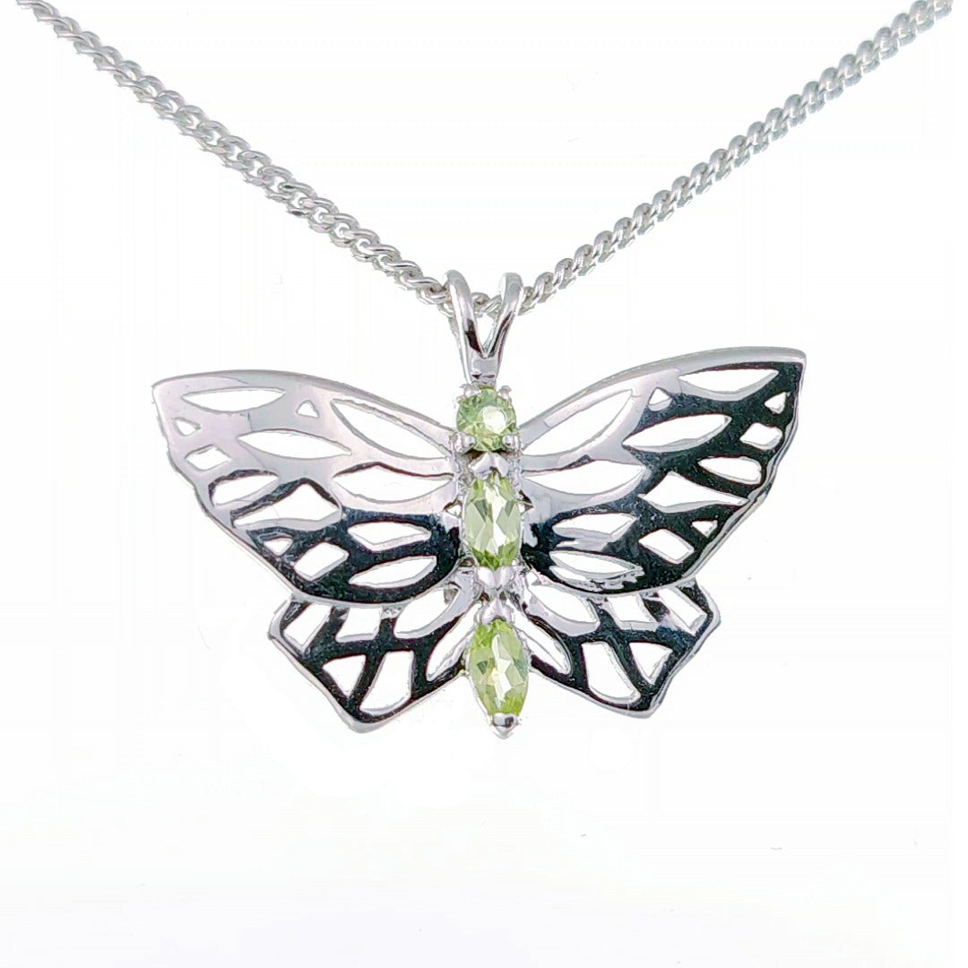 Peridot Butterfly Necklace