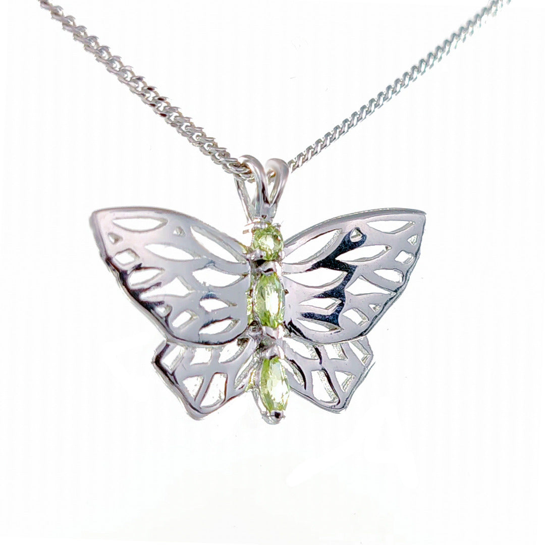 Peridot Butterfly Necklace