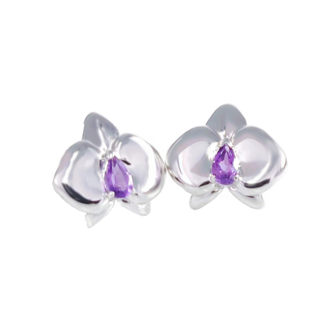 Amethyst Earrings in Sterling Silver – Handcrafted Natural Gemstone