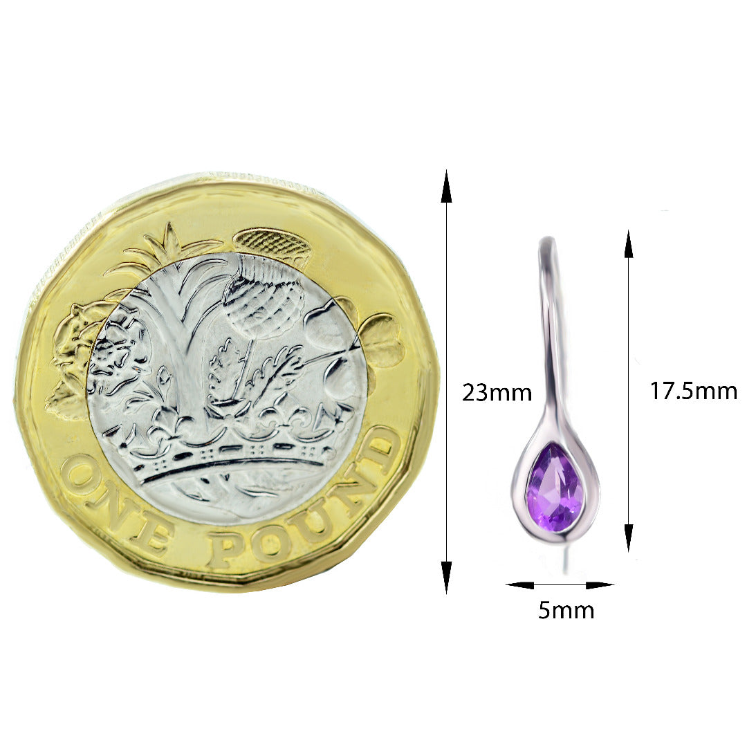 Amethyst Earrings in Sterling Silver – Handcrafted Natural Gemstone