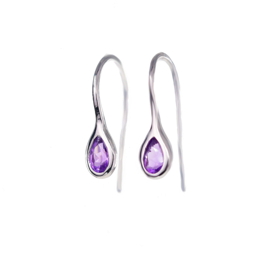 Amethyst Earrings in Sterling Silver – Handcrafted Natural Gemstone