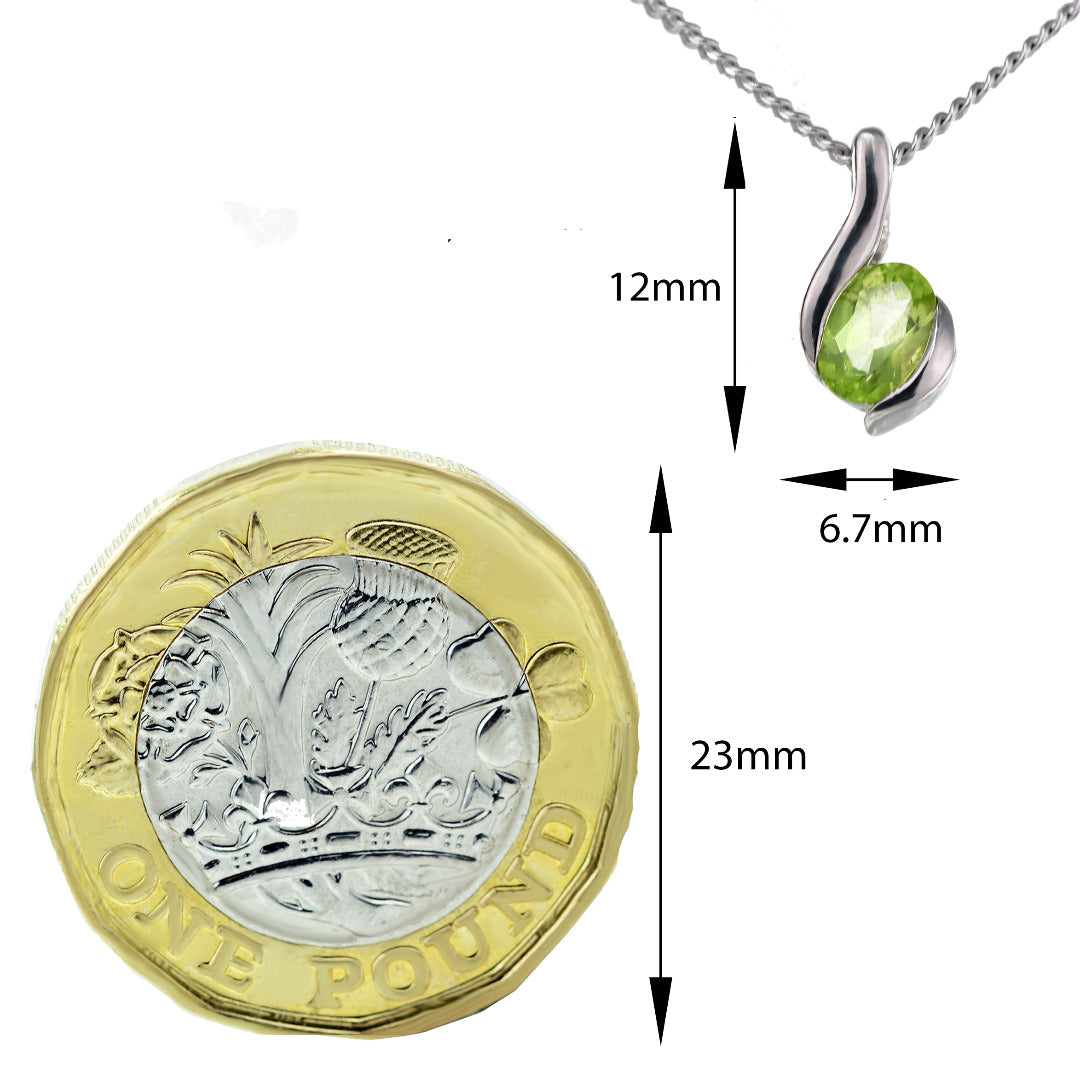 Peridot Necklace Earring Set Oval
