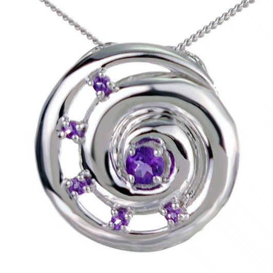Amethyst Ammonite Statement Necklace 0.5ct Sterling Silver