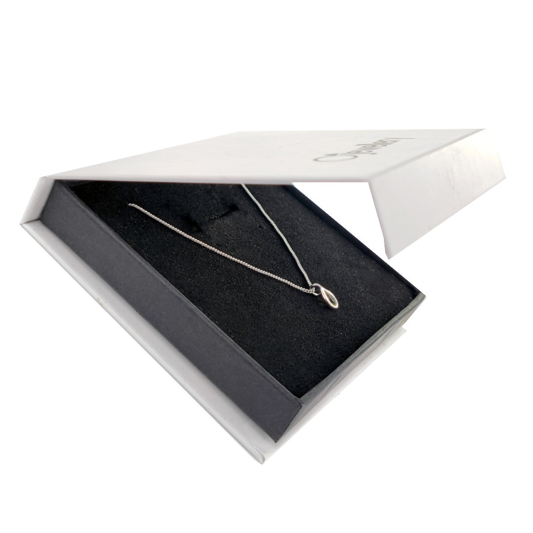 Peridot Pear Pendant Sterling Silver Dims