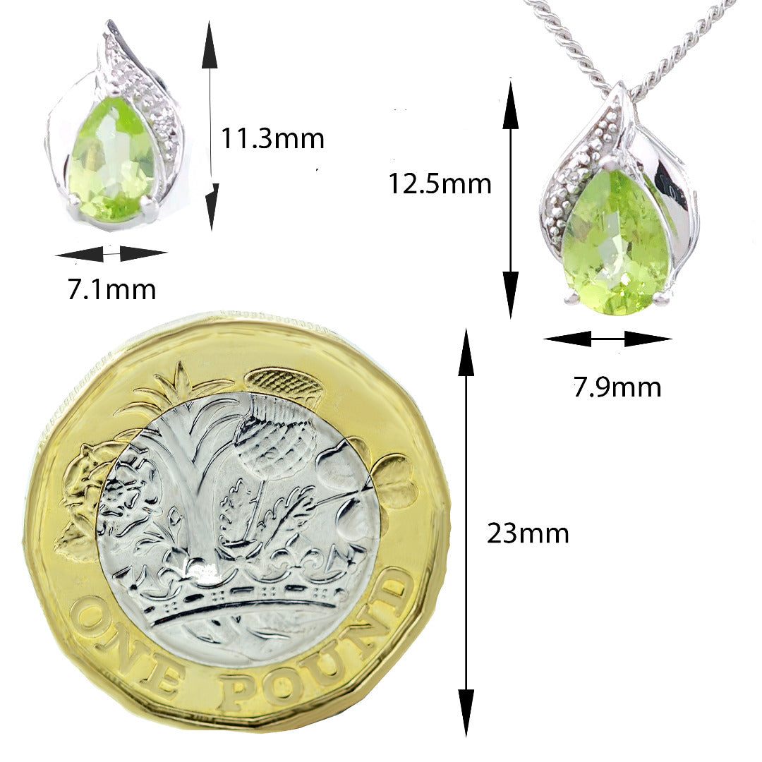 Peridot and tiny diamond stud earrings Dims