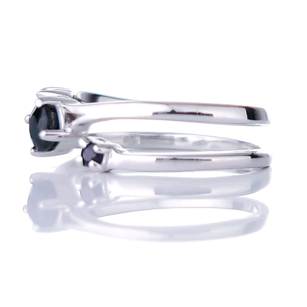Sapphire Trilogy Ring in Sterling Silver