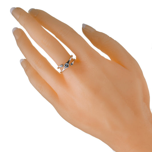 Sterling Silver Topaz Ring  Size J-S Adjustable Blue December Birthday