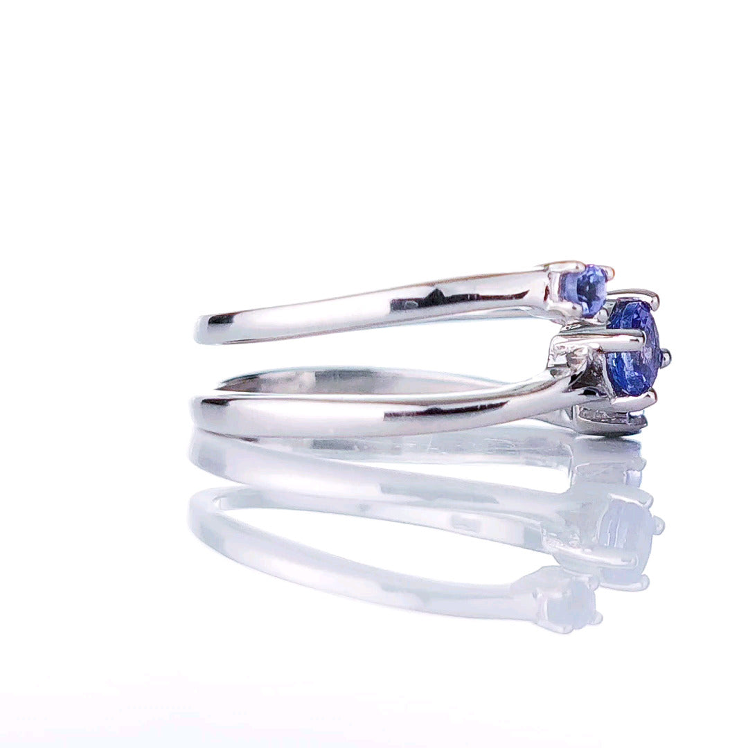 Tanzanite Trilogy Ring in Sterling Silver