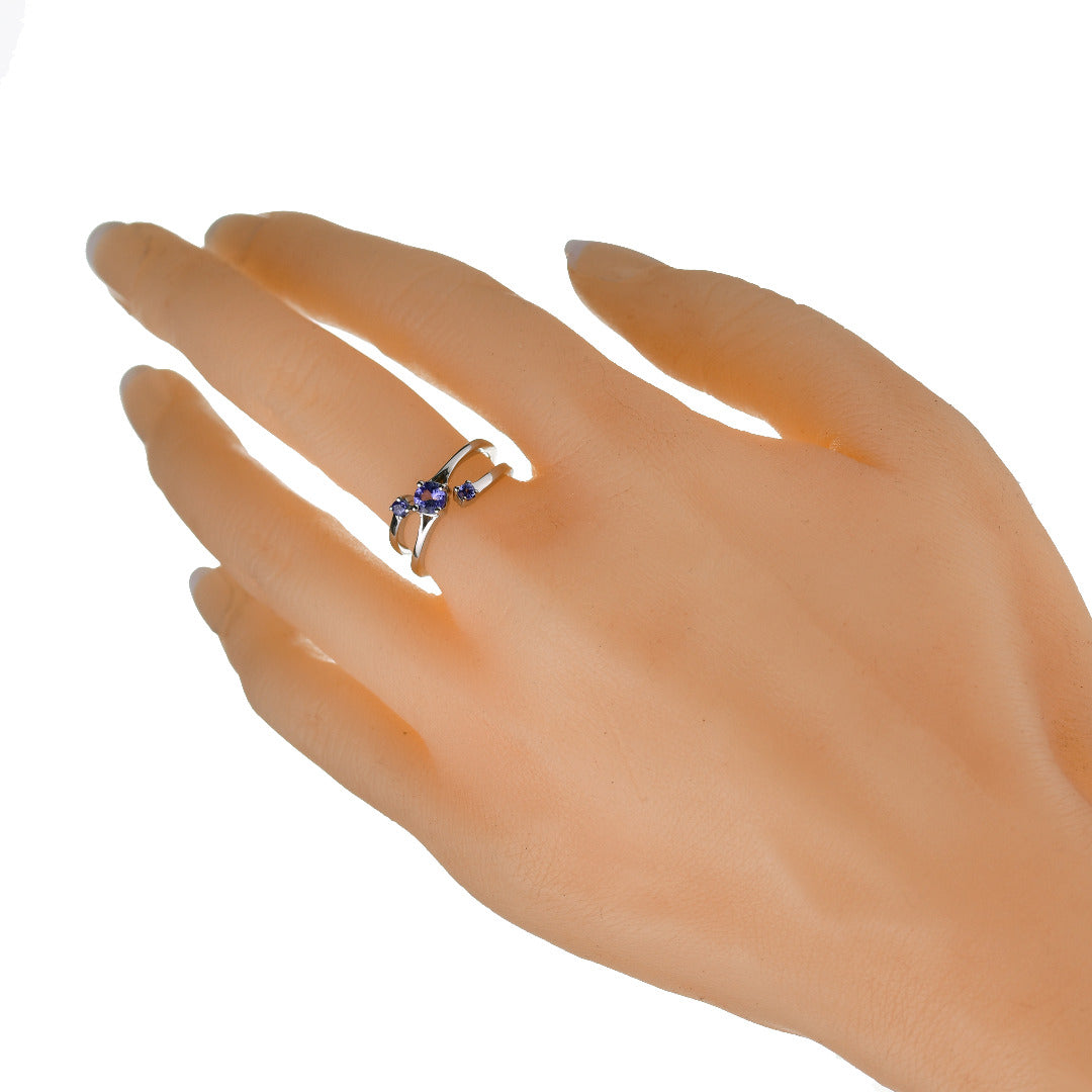 Tanzanite Trilogy Ring in Sterling Silver