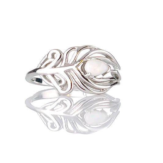 Peacock Feather Opal Ring