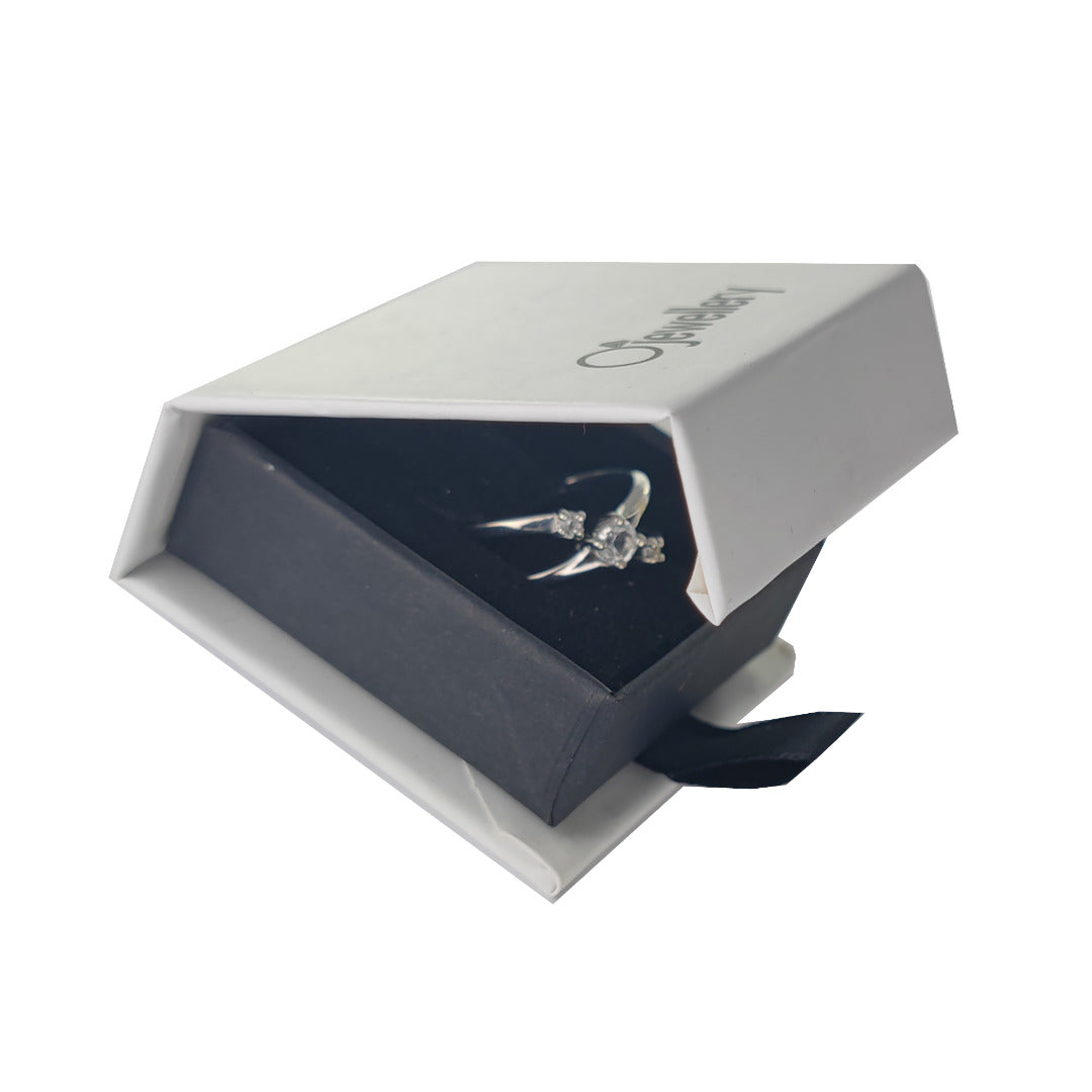 White Topaz Trilogy Ring in Sterling Silver