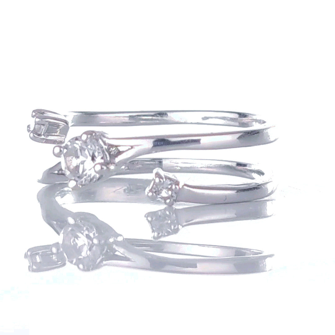 White Topaz Trilogy Ring in Sterling Silver