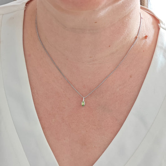 Peridot Marquise Minimalist Pendant Sterling Silver Model