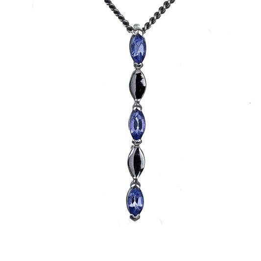 Tanzanite Pendant Sterling Silver Infinity Marquise