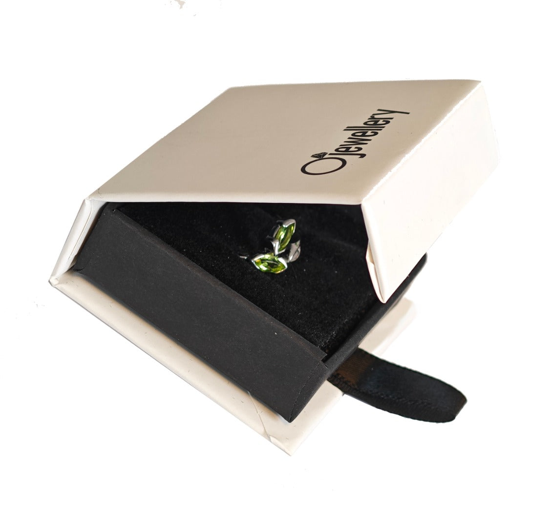Peridot Ring Sterling Silver Adjustable Size Olive Leaves