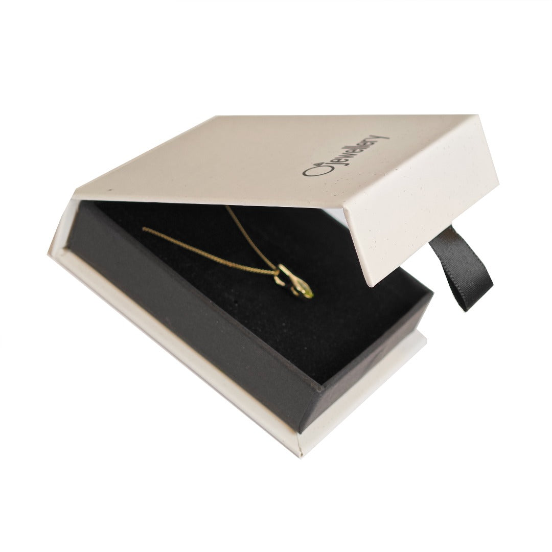 9ct Gold Peridot Pendant Minimalist Green Marquise
