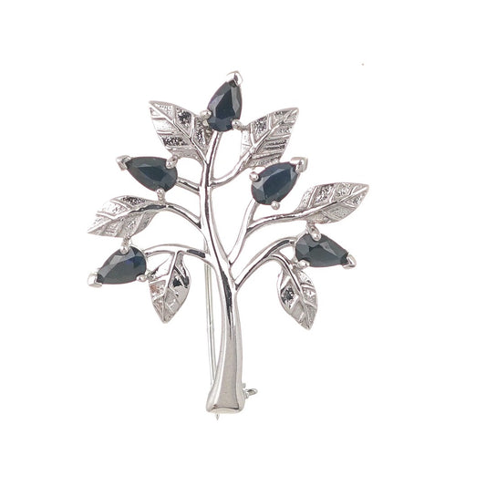 Sapphire Tree of Life Brooch