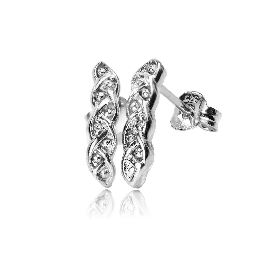 silver diamond earrings hoop quarter eternal loops womens designed in the UK