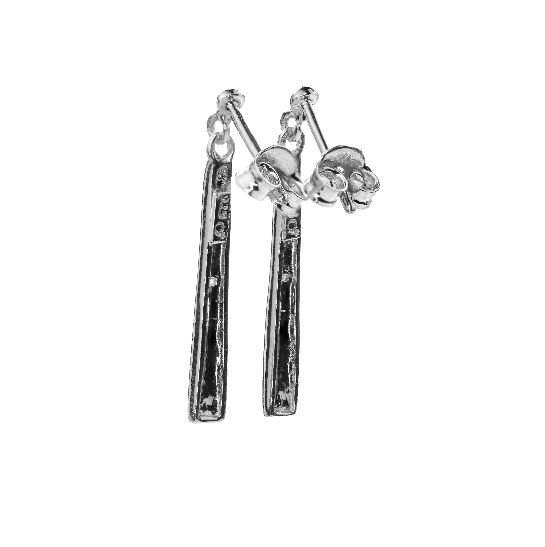 Silver Diamond Earrings Stud Drop Womens Ojewellery