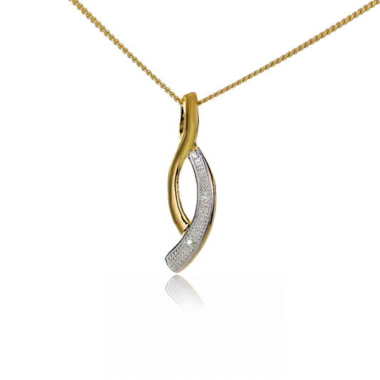 Ojewellery Silver Diamond Necklace Gold Plate Eternal Loop Open Womens