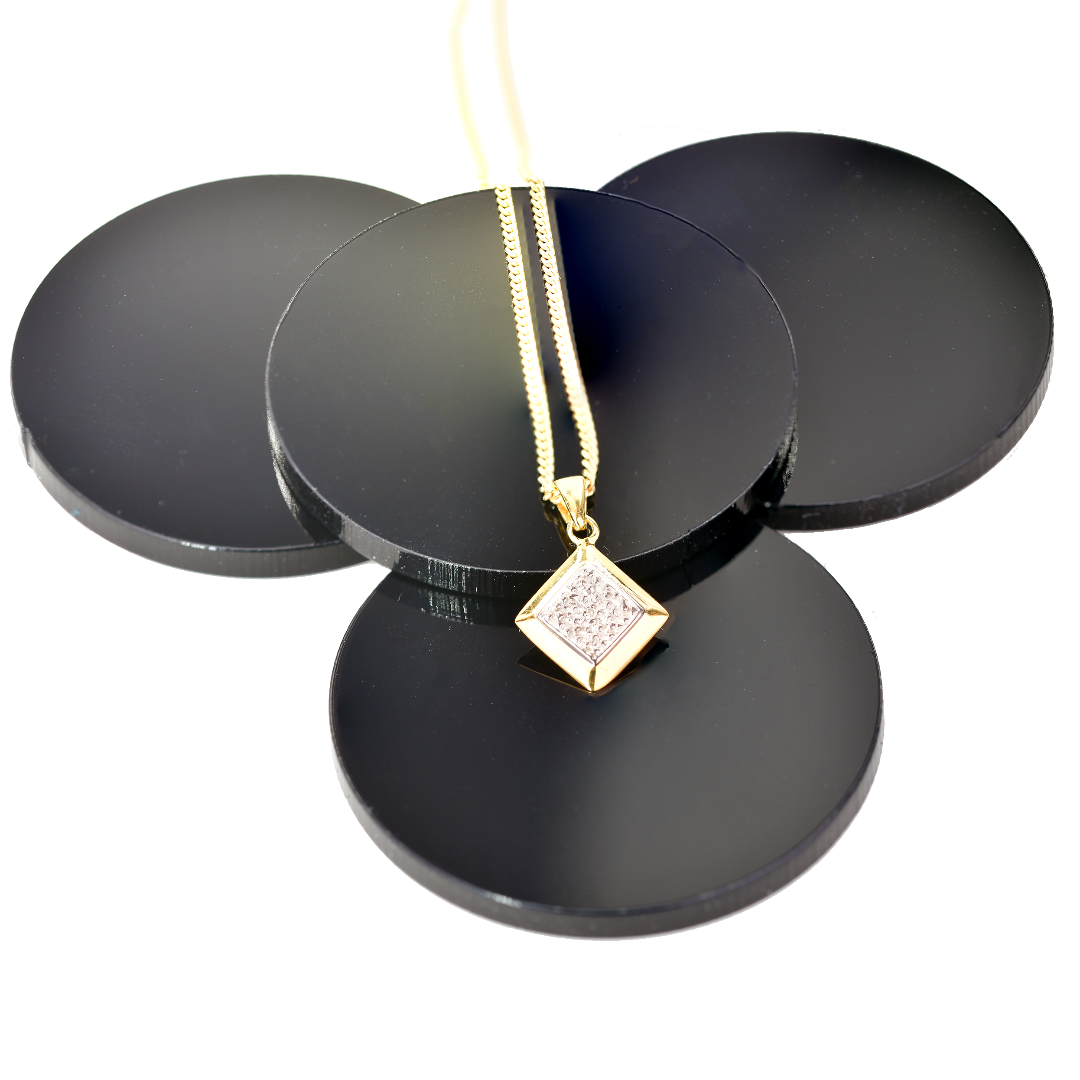 Diamond Necklace Gold Plated Sterling Silver