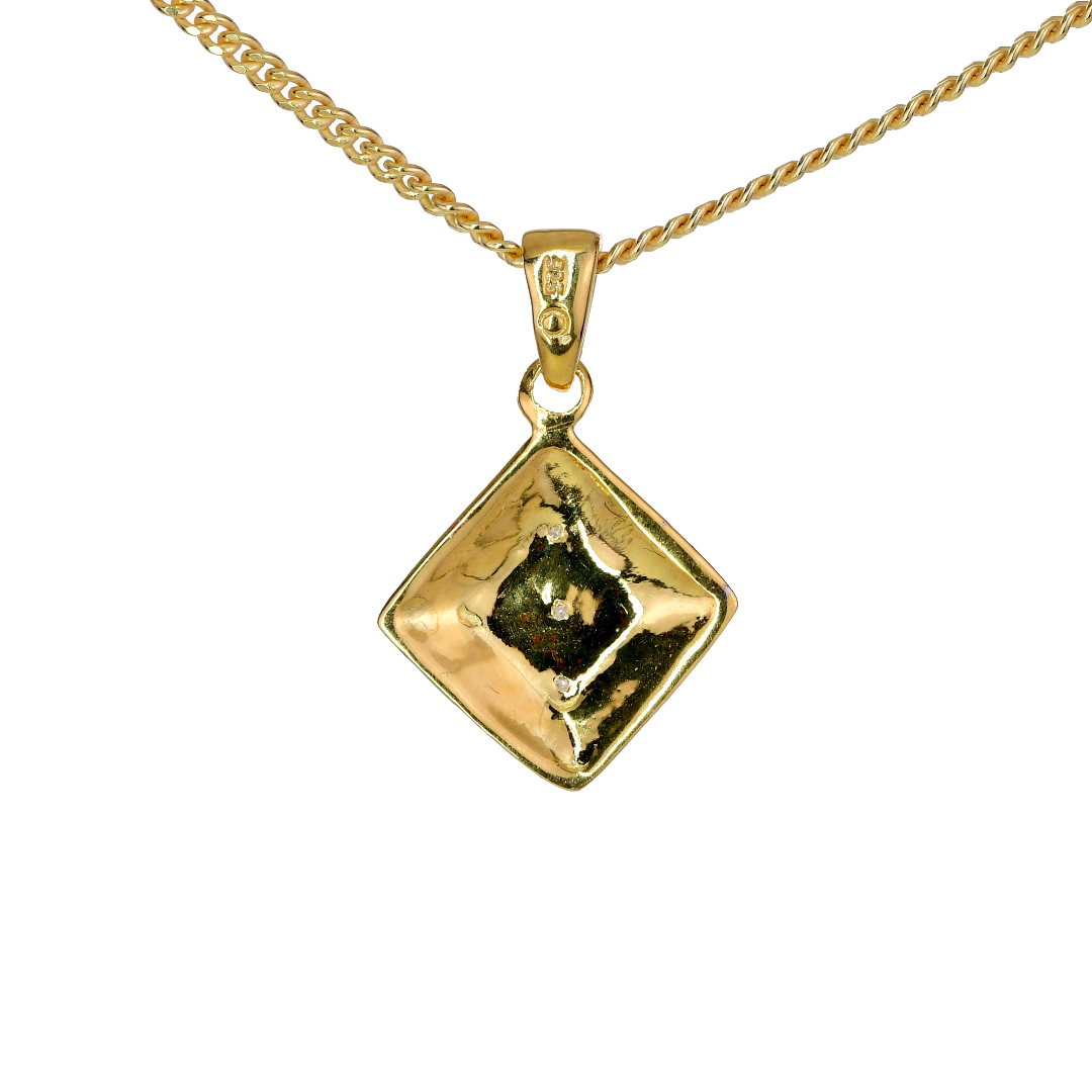 Diamond Necklace Gold Plated Sterling Silver