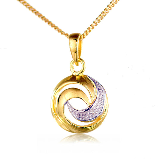 Swirl Diamond Necklace Gold Plated Sterling Silver